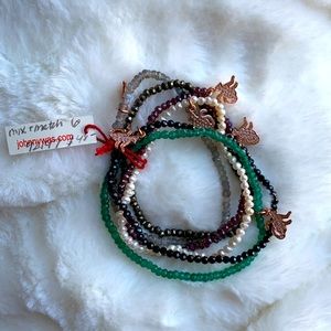 Johnny Was Beaded Bracelets - Set of 6 - Rose Gold